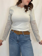 T shirt combinata pizzo