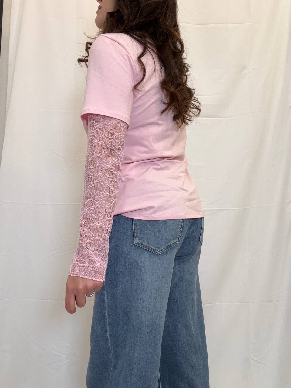 T shirt combinata pizzo