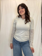 T shirt combinata pizzo