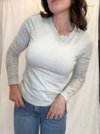 T shirt combinata pizzo