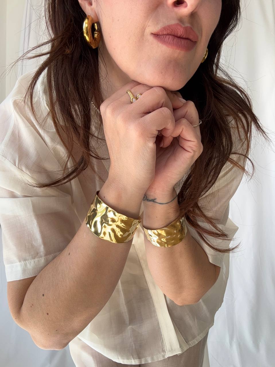 Bracciale rigido martellato